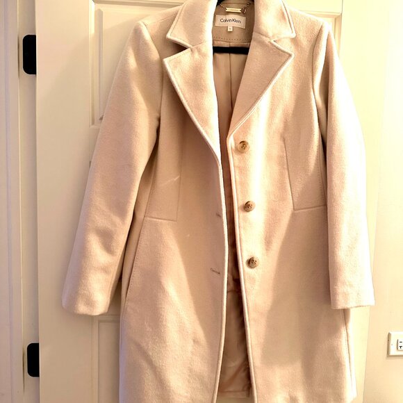 Calvin Klein Wool Cashmere Blend Walker Coat - Picture 4 of 4